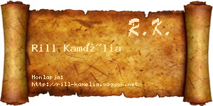 Rill Kamélia névjegykártya
